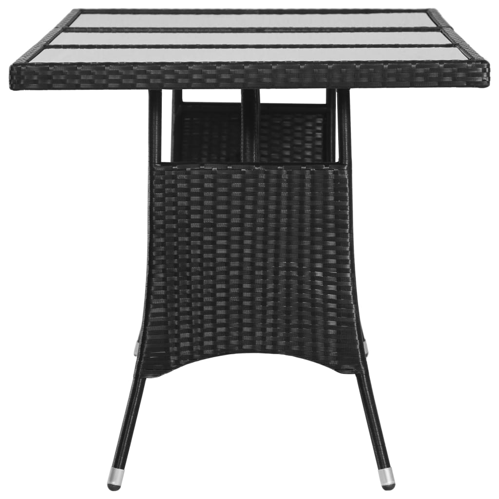 Black Garden Table 170x80x74 cm in Polyrattan