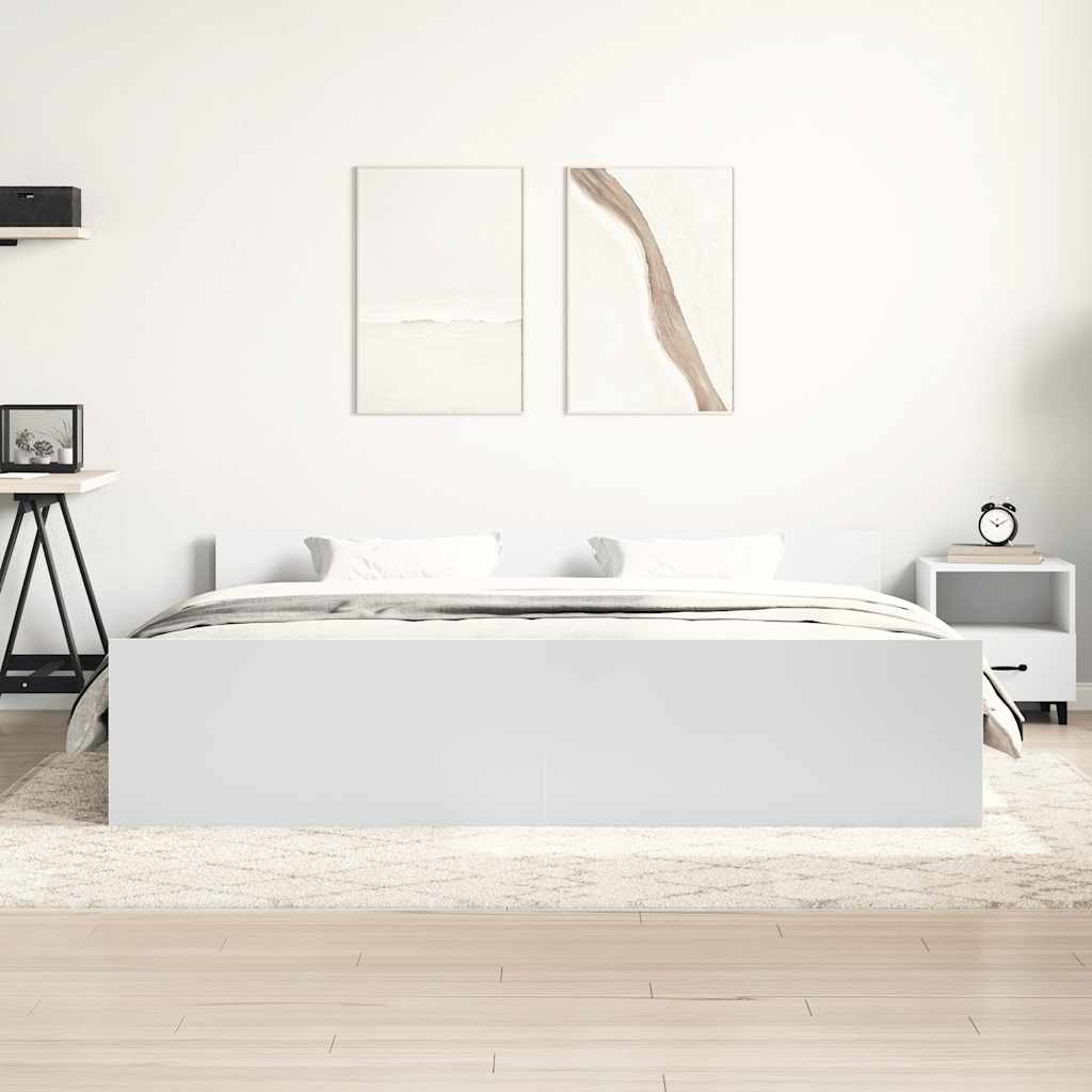 Giroletto con Testiera e Pediera Bianco 200x200 cm | homemem39