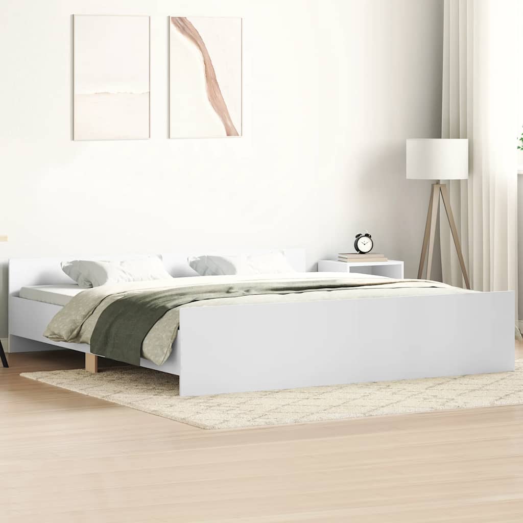Giroletto con Testiera e Pediera Bianco 200x200 cm | homemem39