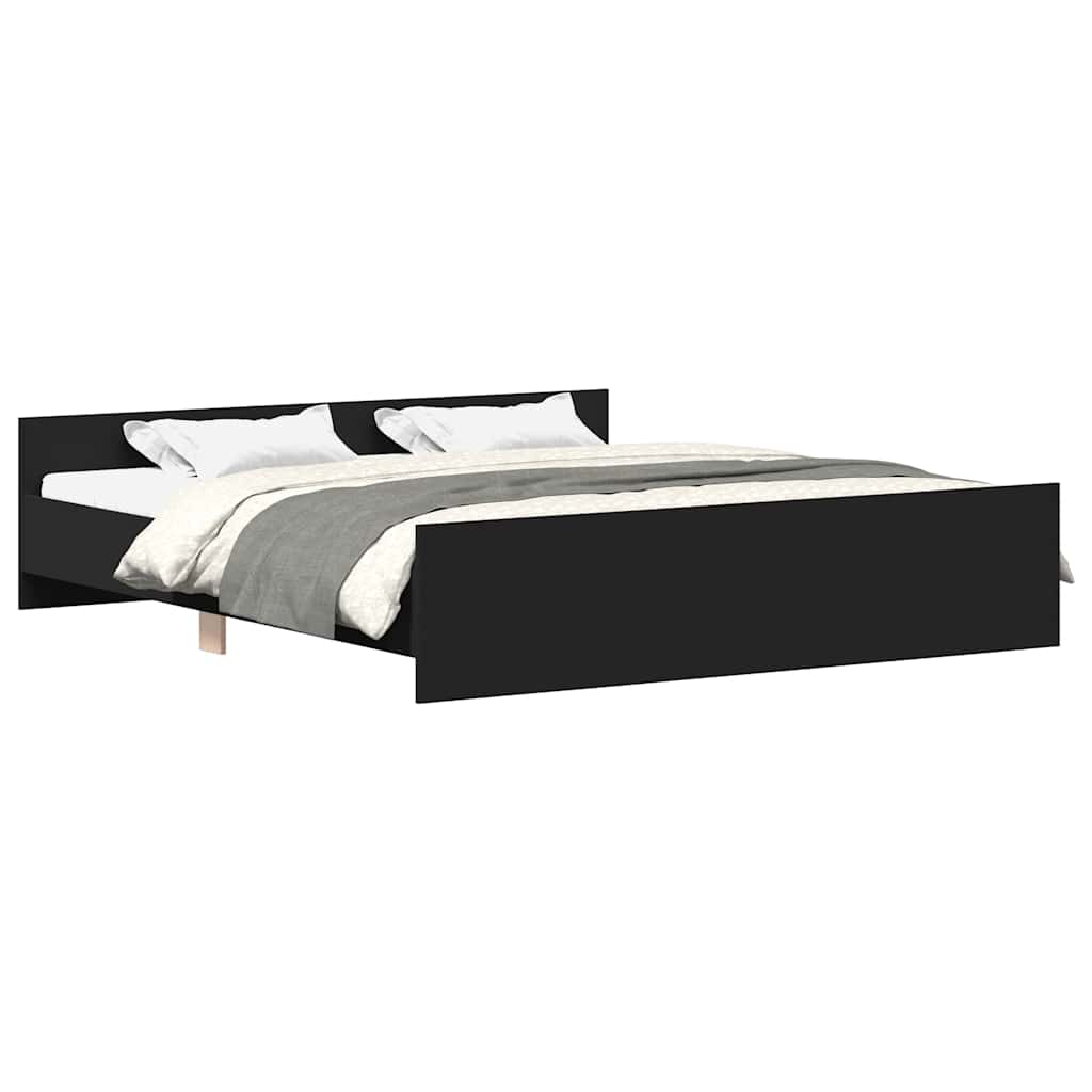 Giroletto con Testiera e Pediera Nero 200x200 cm | homemem39