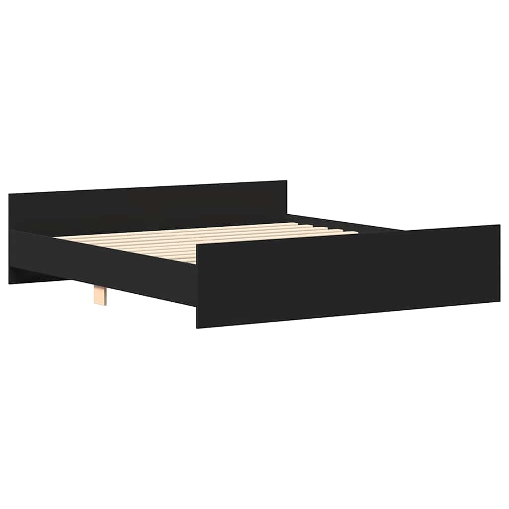 Giroletto con Testiera e Pediera Nero 200x200 cm | homemem39