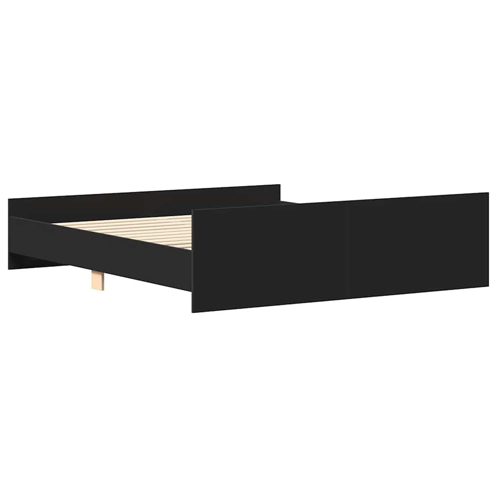 Giroletto con Testiera e Pediera Nero 200x200 cm | homemem39