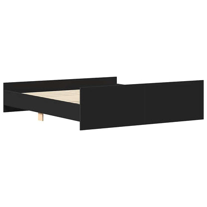 Giroletto con Testiera e Pediera Nero 200x200 cm | homemem39