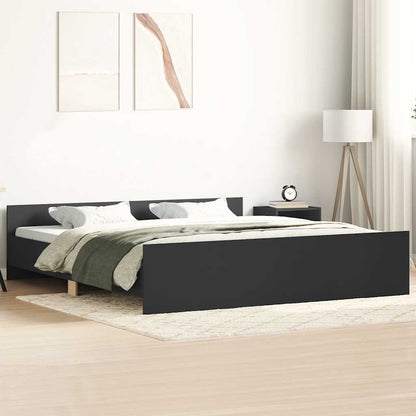 Giroletto con Testiera e Pediera Nero 200x200 cm | homemem39