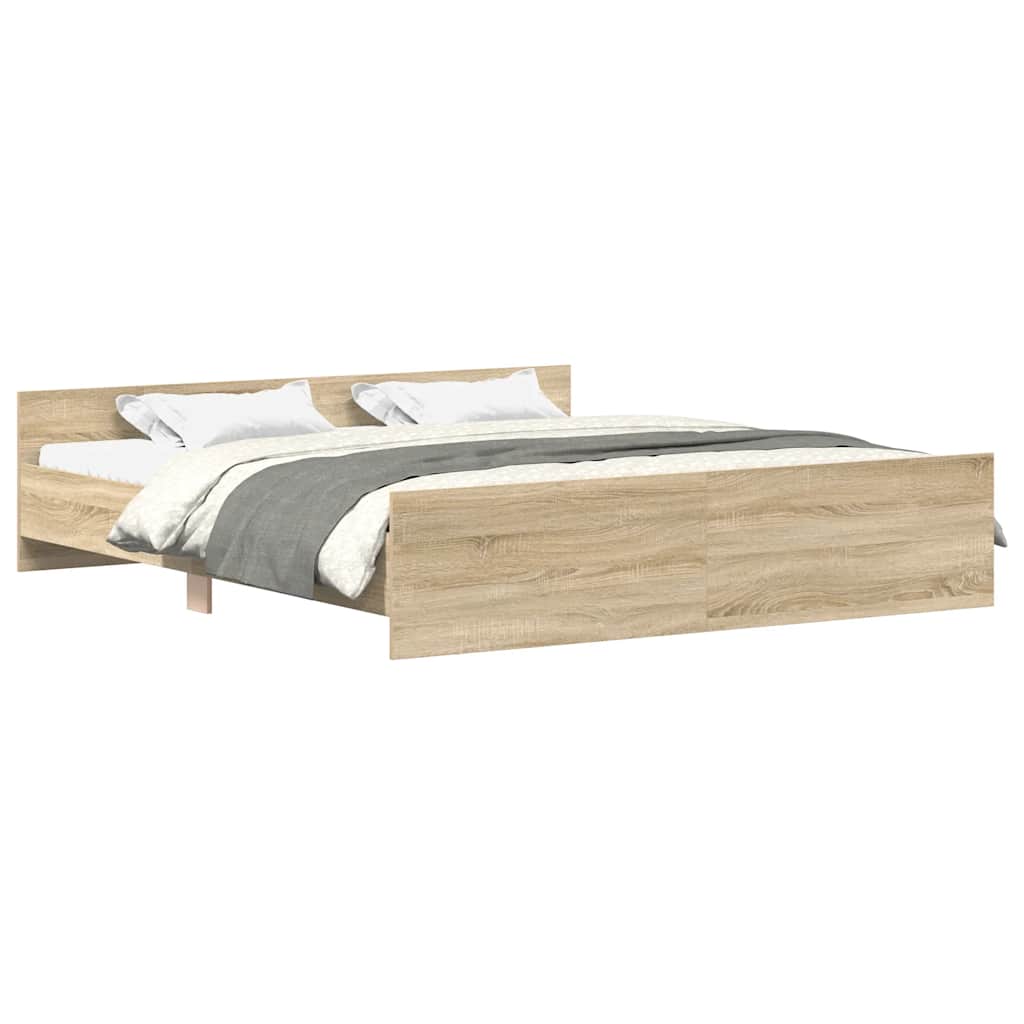 Giroletto con Testiera e Pediera Rovere Sonoma 200x200 cm | homemem39