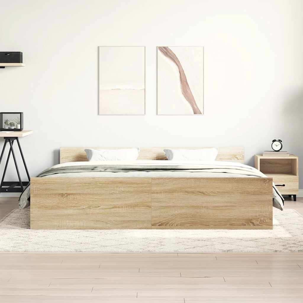 Giroletto con Testiera e Pediera Rovere Sonoma 200x200 cm | homemem39