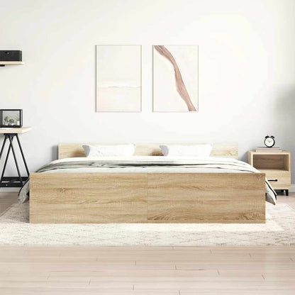 Giroletto con Testiera e Pediera Rovere Sonoma 200x200 cm | homemem39