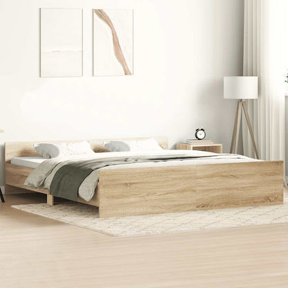 Giroletto con Testiera e Pediera Rovere Sonoma 200x200 cm | homemem39