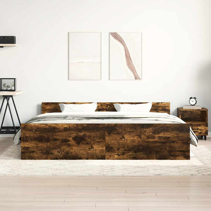Giroletto con Testiera e Pediera Rovere Fumo 200x200 cm