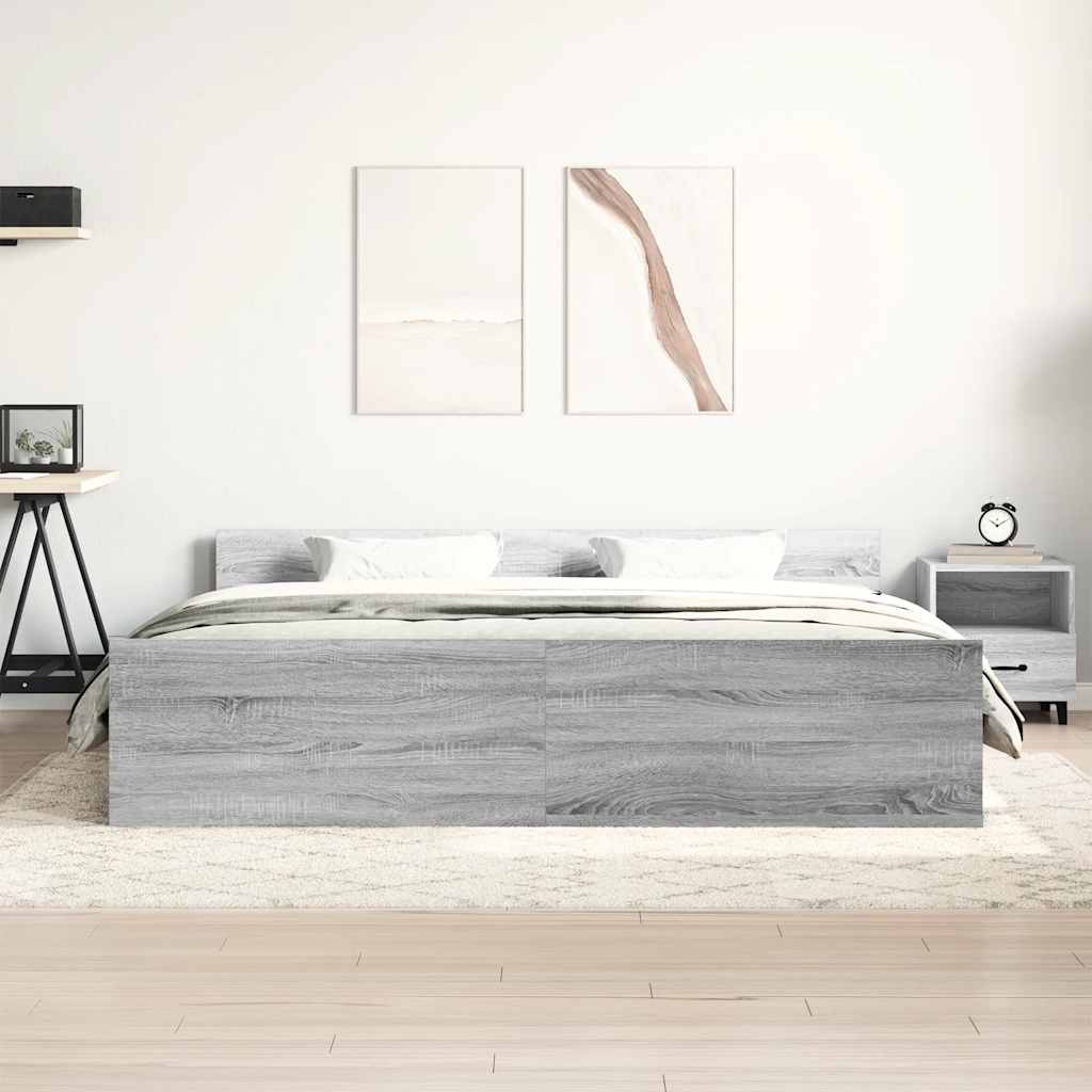 Giroletto con Testiera e Pediera Grigio Sonoma 200x200 cm | homemem39