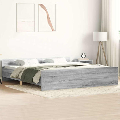 Giroletto con Testiera e Pediera Grigio Sonoma 200x200 cm - homemem39