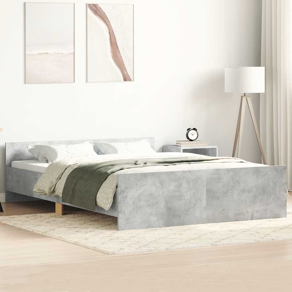 Giroletto con Testiera e Pediera Grigio Cemento 120x200 cm | homemem39