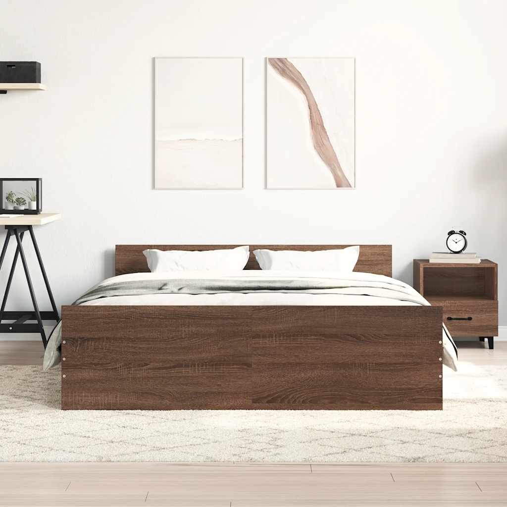 Giroletto con Testiera e Pediera Rovere Marrone 120x200 cm | homemem39
