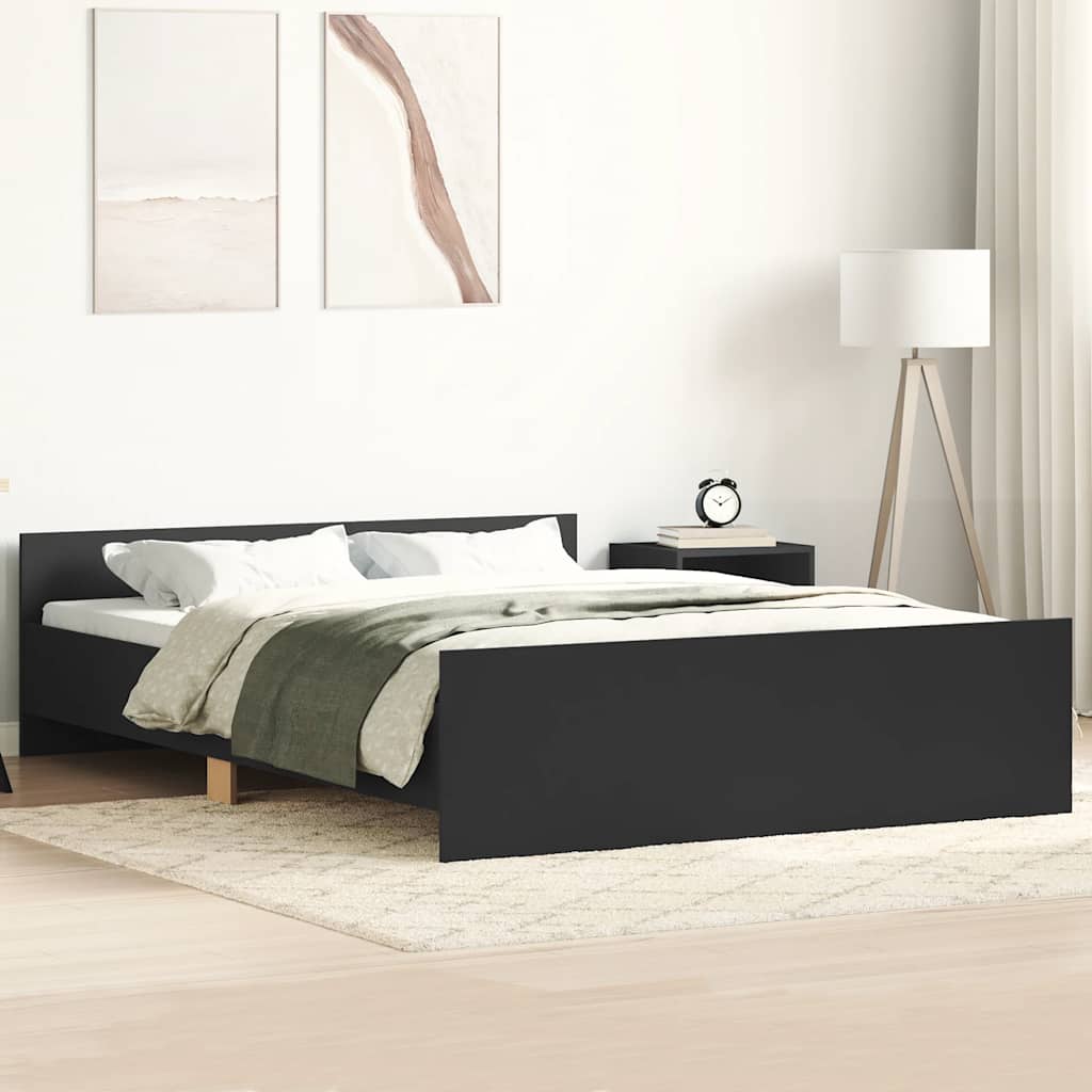 Giroletto con Testiera e Pediera Nero 140x200 cm | homemem39