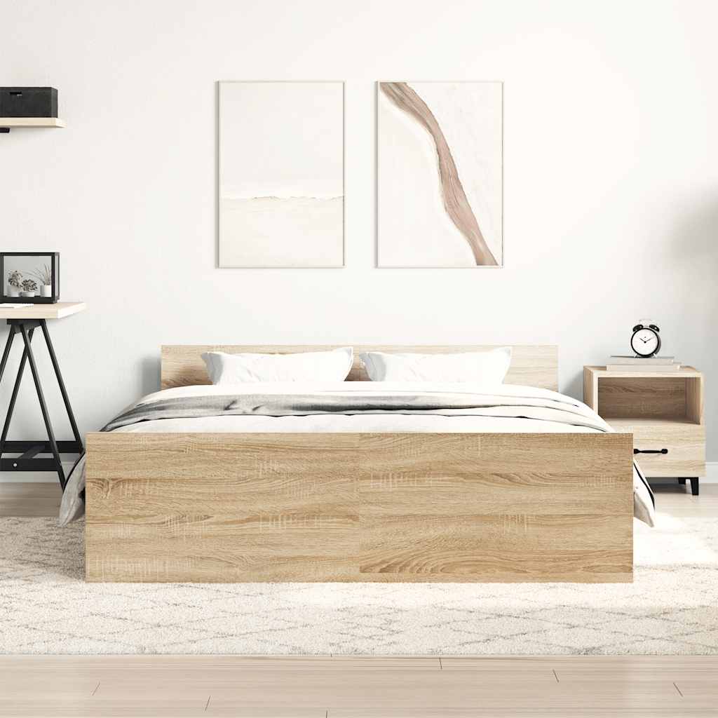 Giroletto con Testiera e Pediera Rovere Sonoma 140x200 cm | homemem39