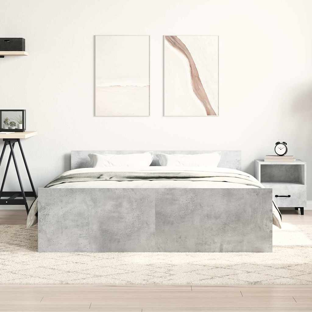 Giroletto con Testiera e Pediera Grigio Cemento 140x200 cm | homemem39