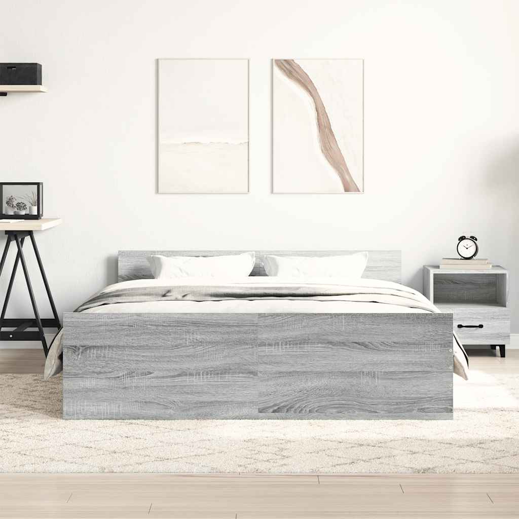Giroletto con Testiera e Pediera Grigio Sonoma 150x200 cm | homemem39