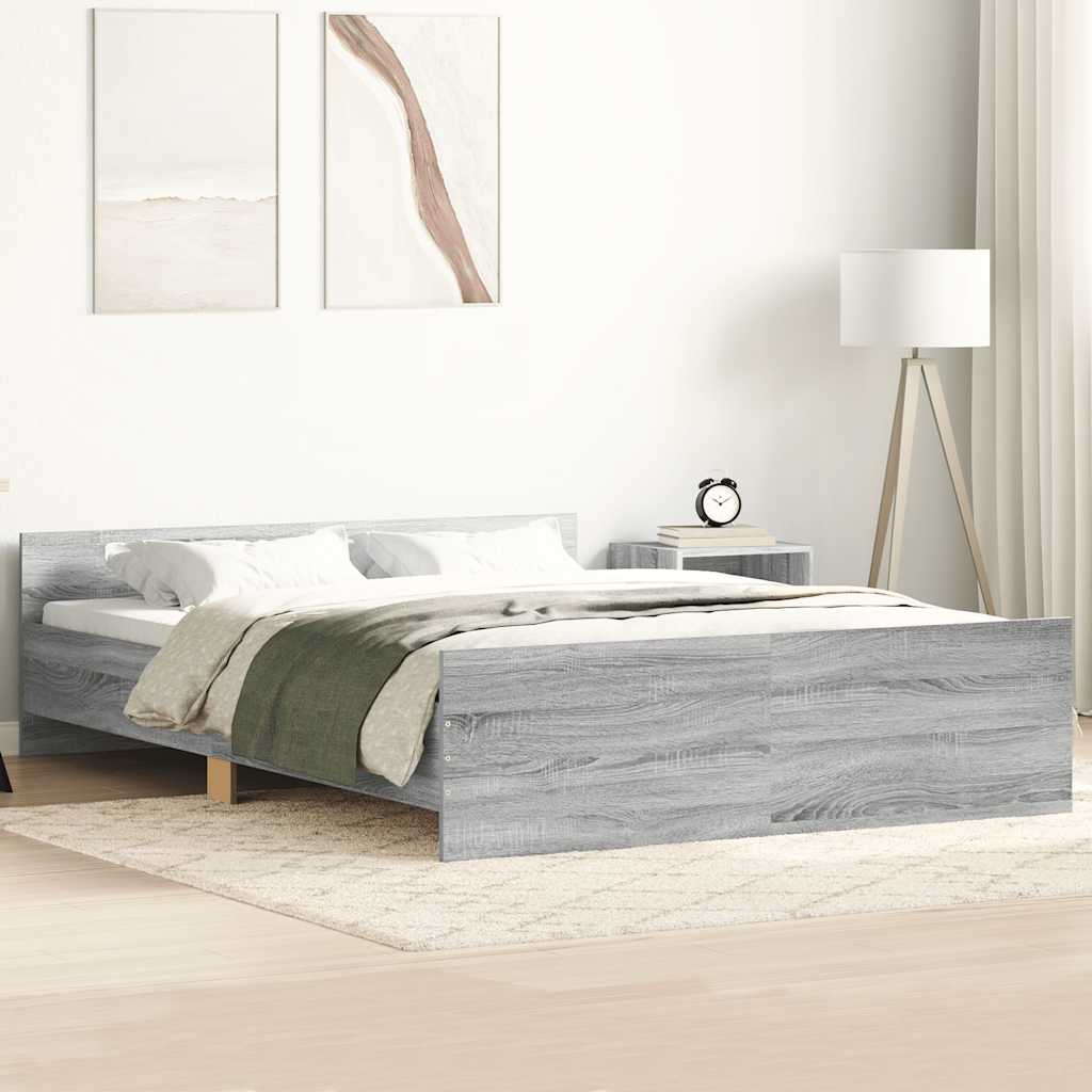 Giroletto con Testiera e Pediera Grigio Sonoma 150x200 cm - homemem39
