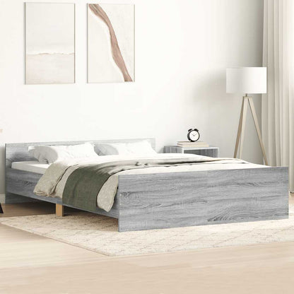 Giroletto con Testiera e Pediera Grigio Sonoma 150x200 cm - homemem39