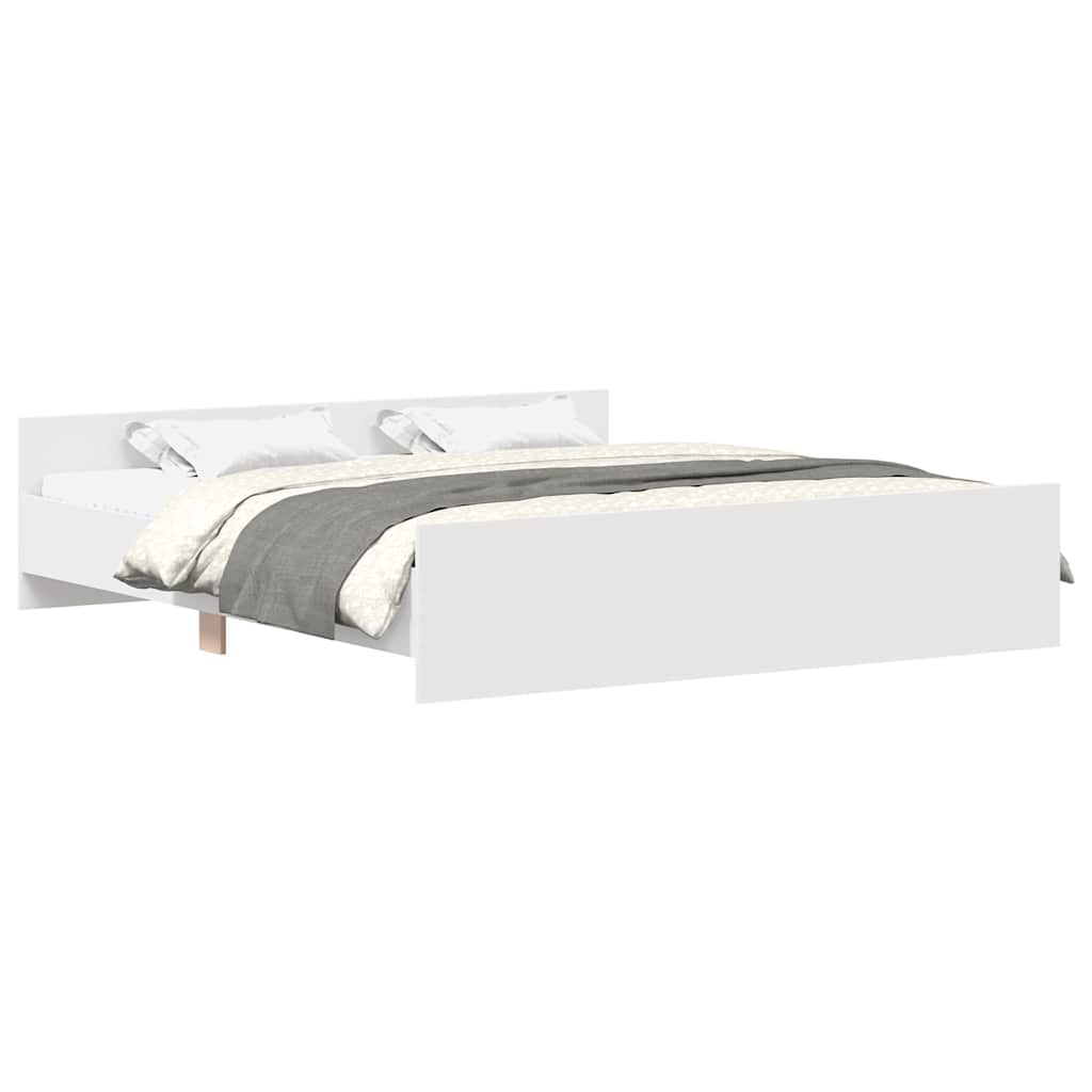Giroletto con Testiera e Pediera Bianco 160x200 cm | homemem39