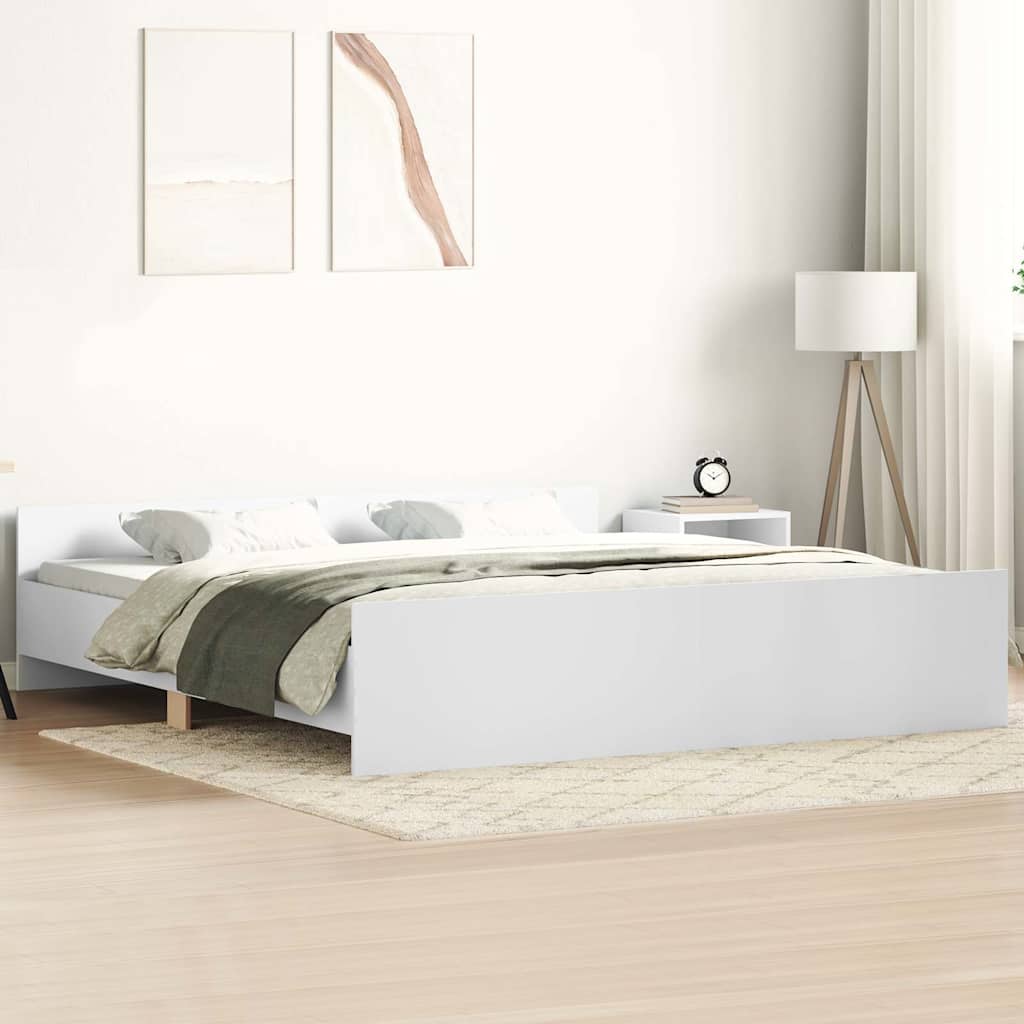 Giroletto con Testiera e Pediera Bianco 160x200 cm | homemem39