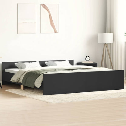 Giroletto con Testiera e Pediera Nero 160x200 cm | homemem39