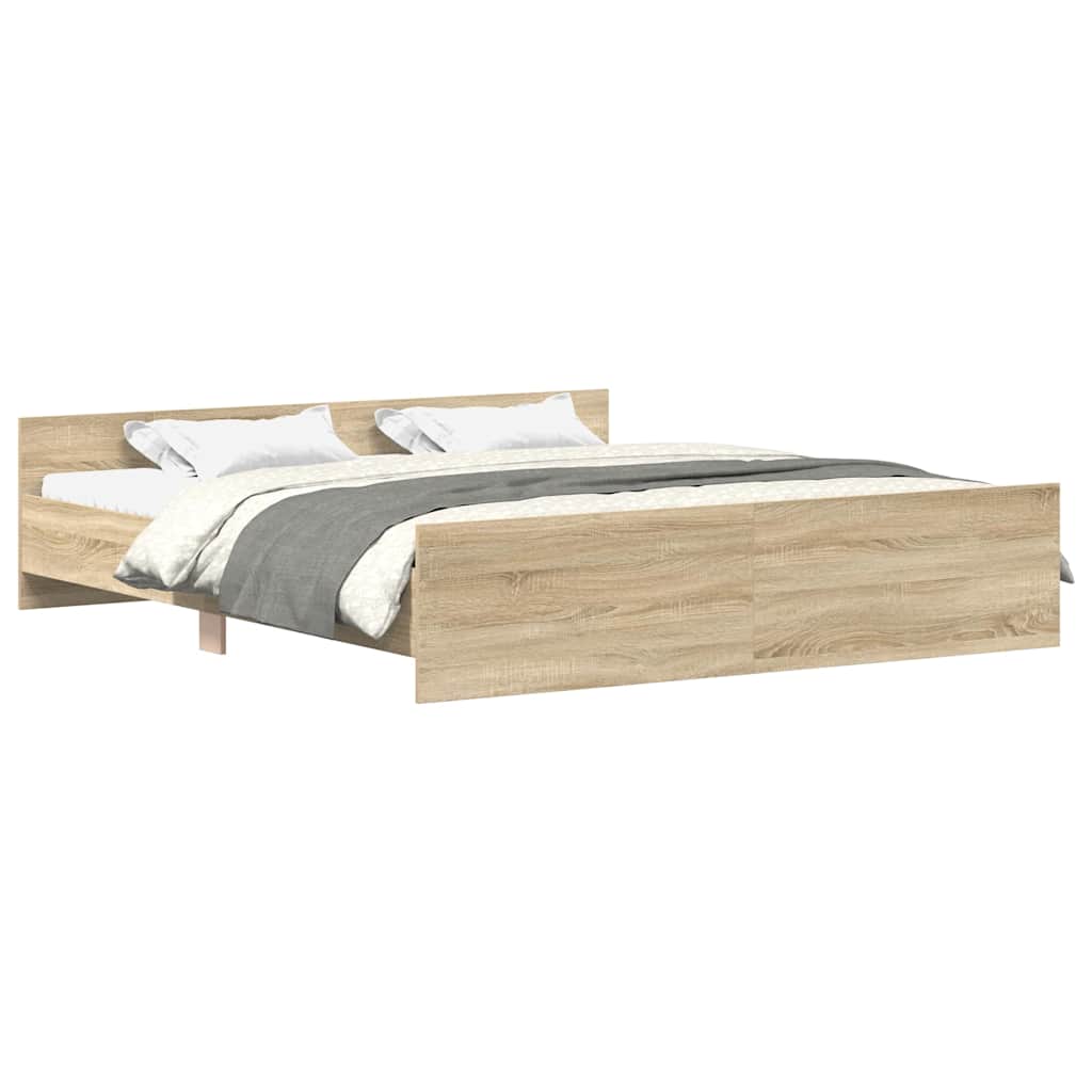 Giroletto con Testiera e Pediera Rovere Sonoma 160x200 cm | homemem39