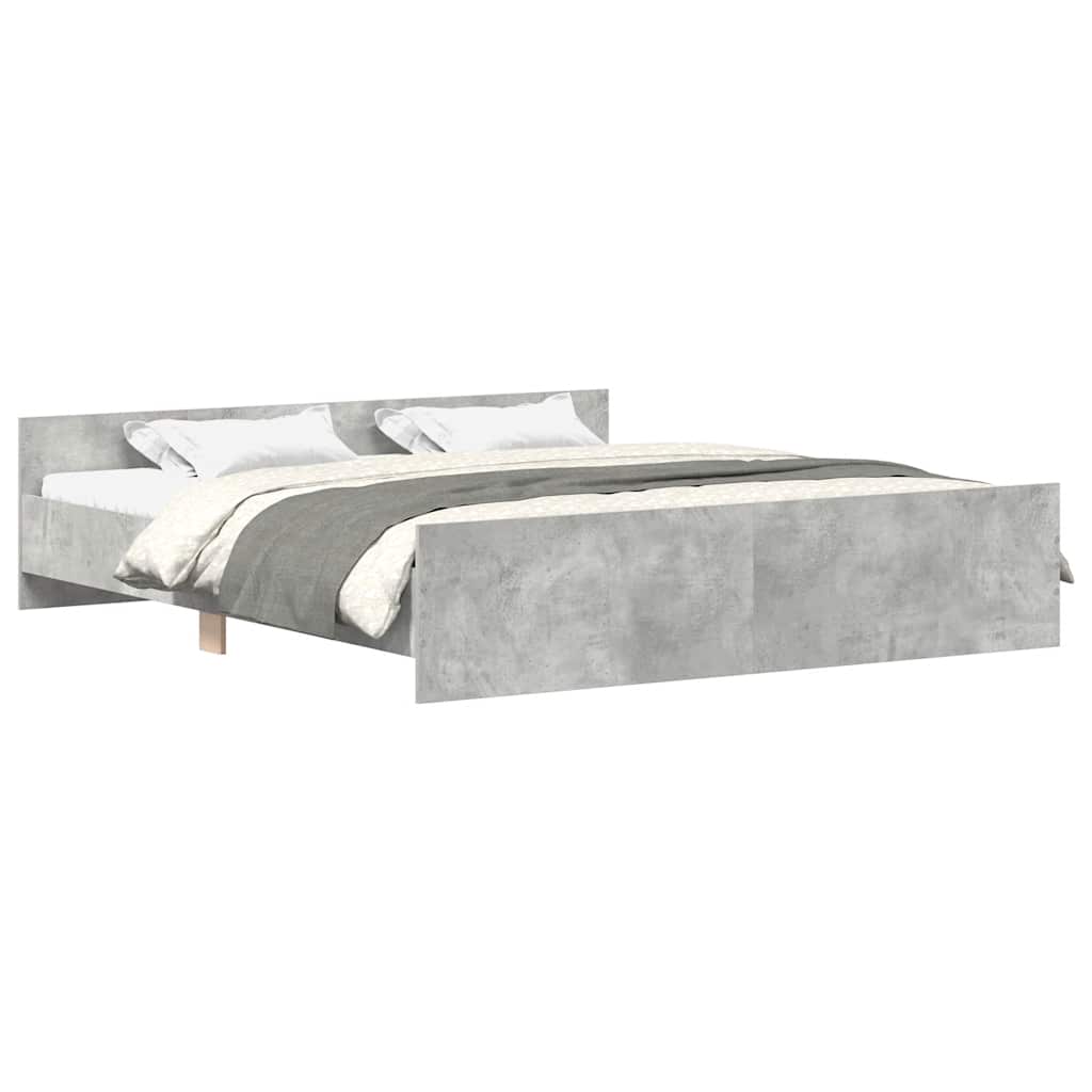 Giroletto con Testiera e Pediera Grigio Cemento 160x200 cm | homemem39