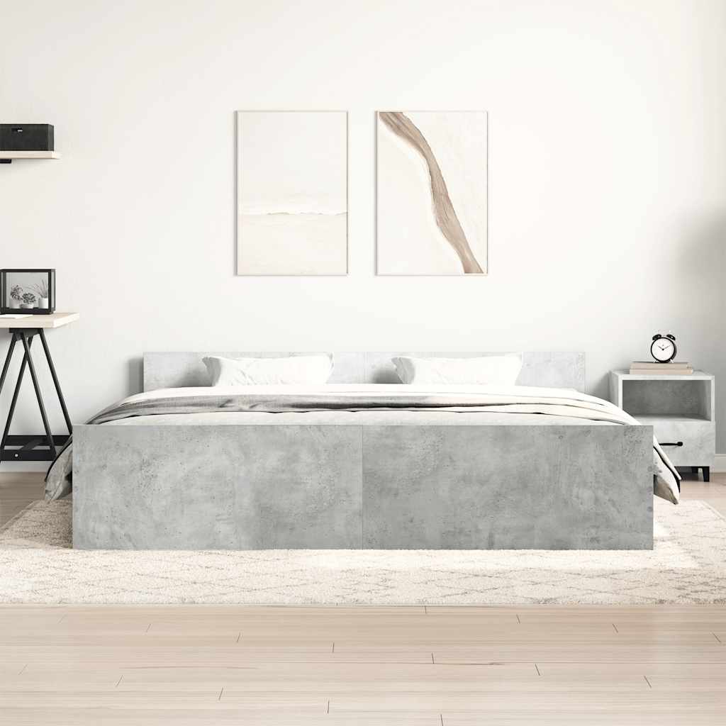 Giroletto con Testiera e Pediera Grigio Cemento 160x200 cm | homemem39