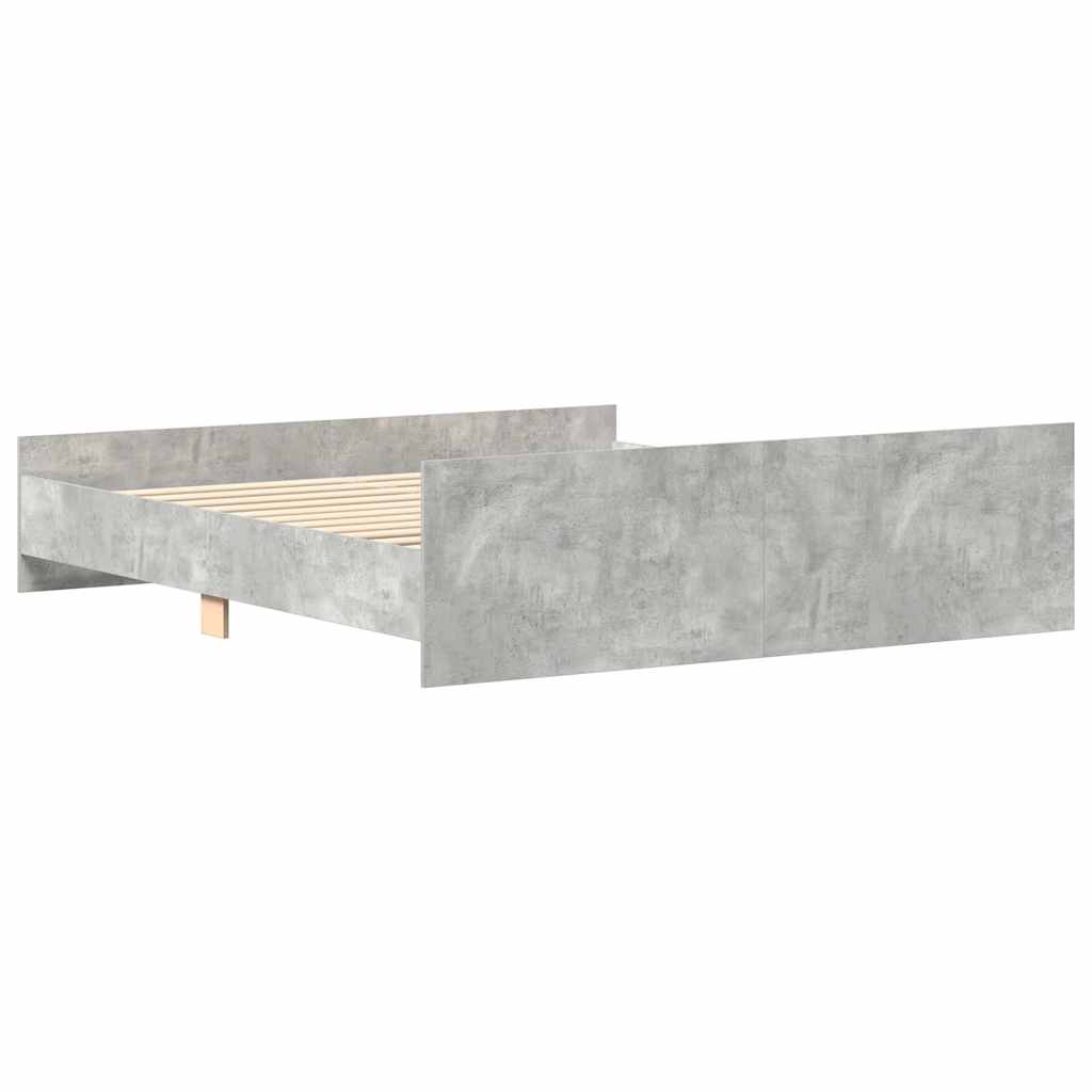 Giroletto con Testiera e Pediera Grigio Cemento 160x200 cm | homemem39