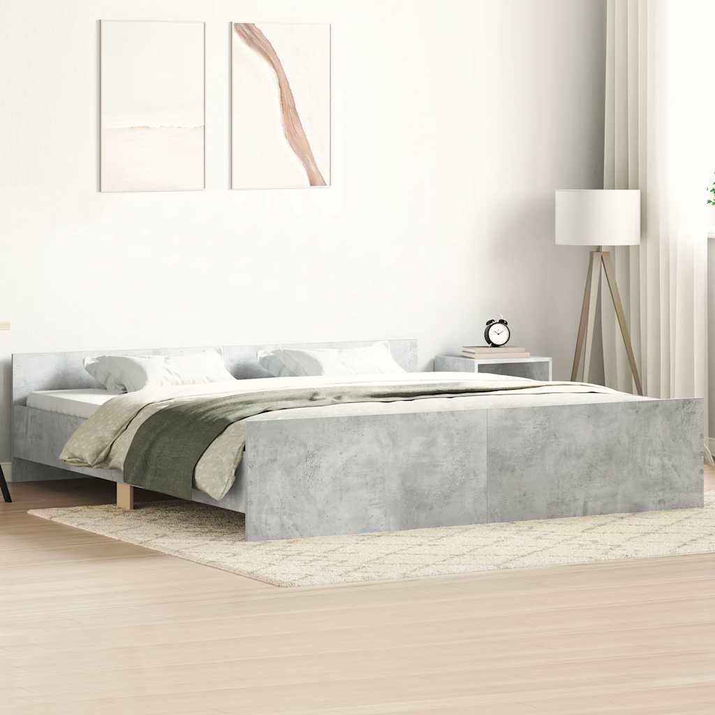 Giroletto con Testiera e Pediera Grigio Cemento 160x200 cm | homemem39