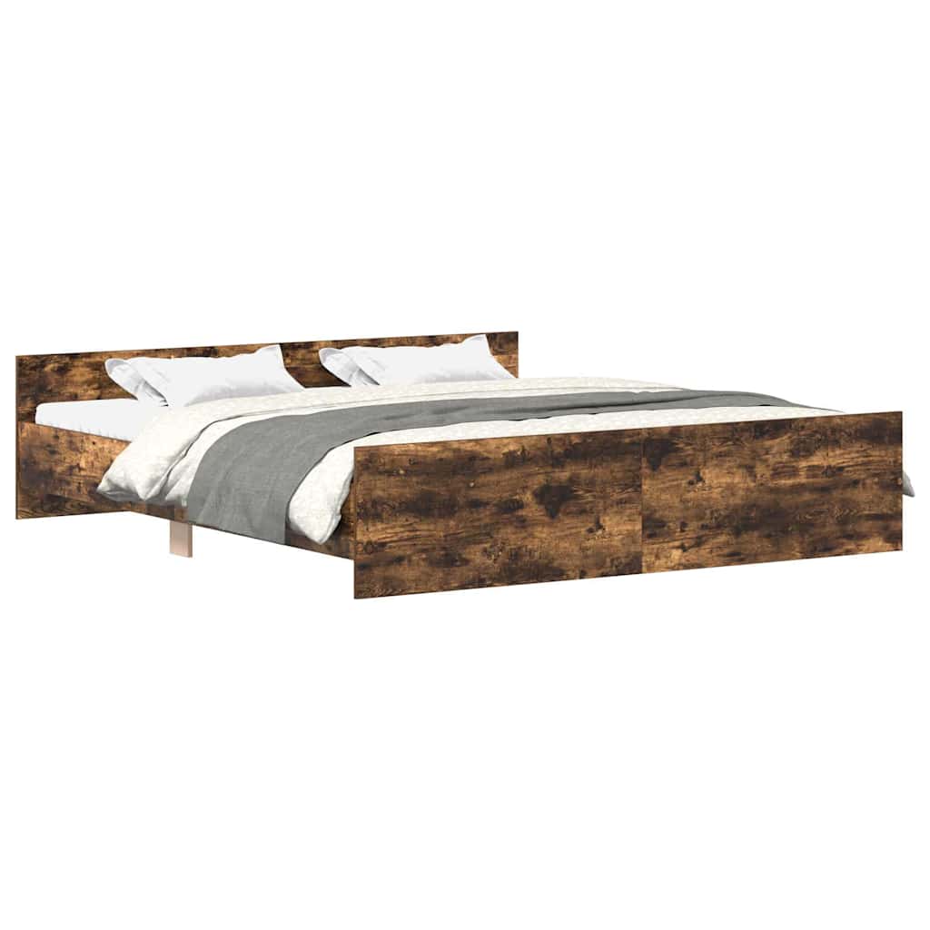 Giroletto con Testiera e Pediera Rovere Fumo 160x200 cm | homemem39