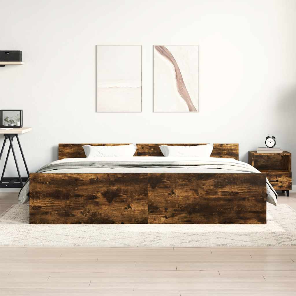 Giroletto con Testiera e Pediera Rovere Fumo 160x200 cm | homemem39