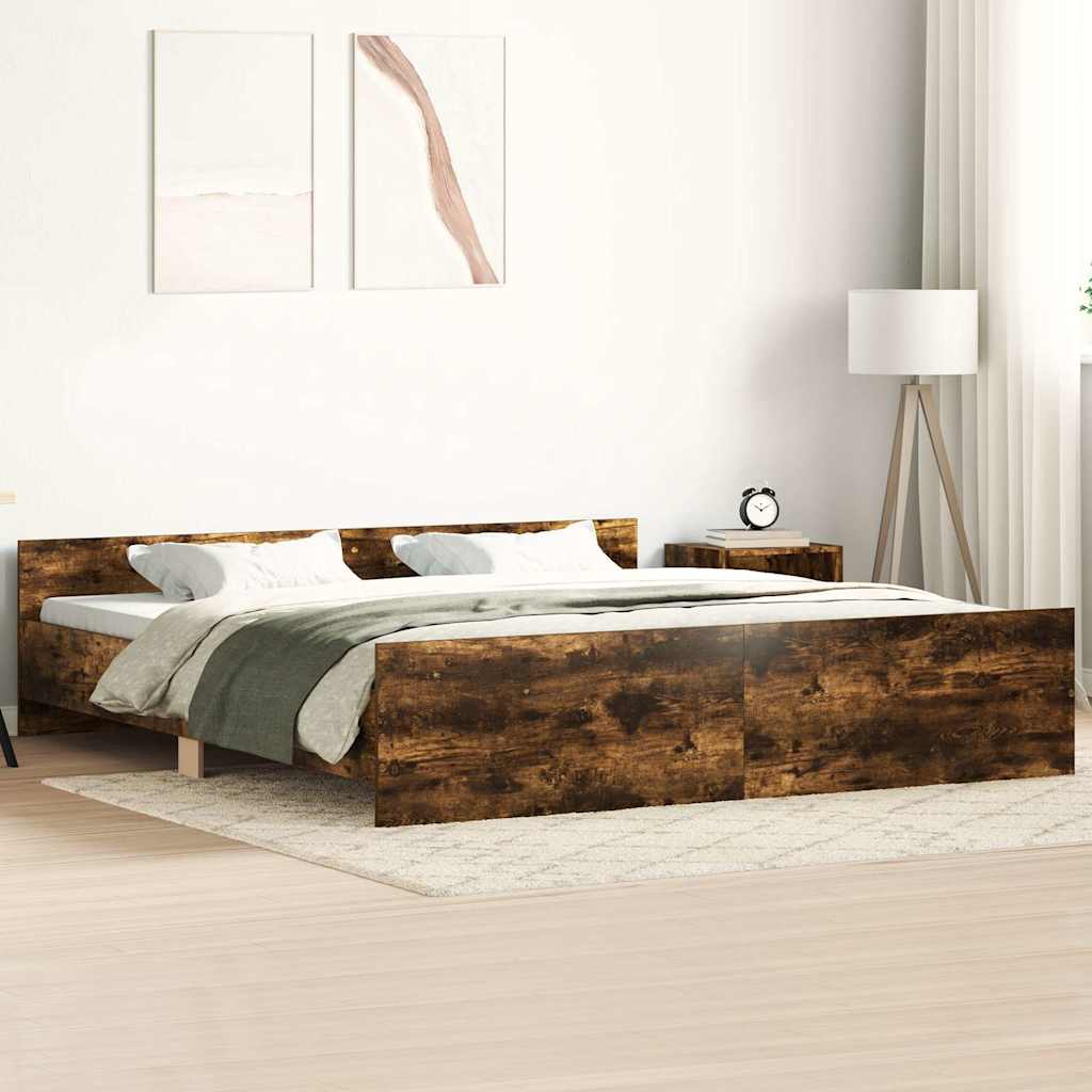 Giroletto con Testiera e Pediera Rovere Fumo 160x200 cm | homemem39