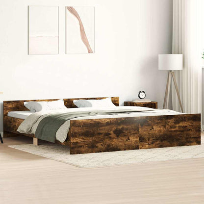 Giroletto con Testiera e Pediera Rovere Fumo 160x200 cm | homemem39