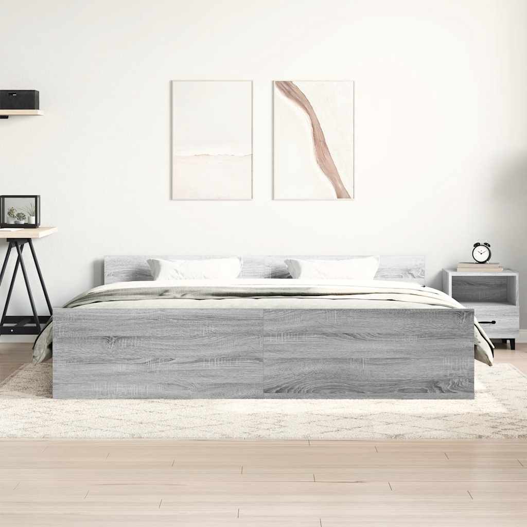 Giroletto con Testiera e Pediera Grigio Sonoma 160x200 cm | homemem39