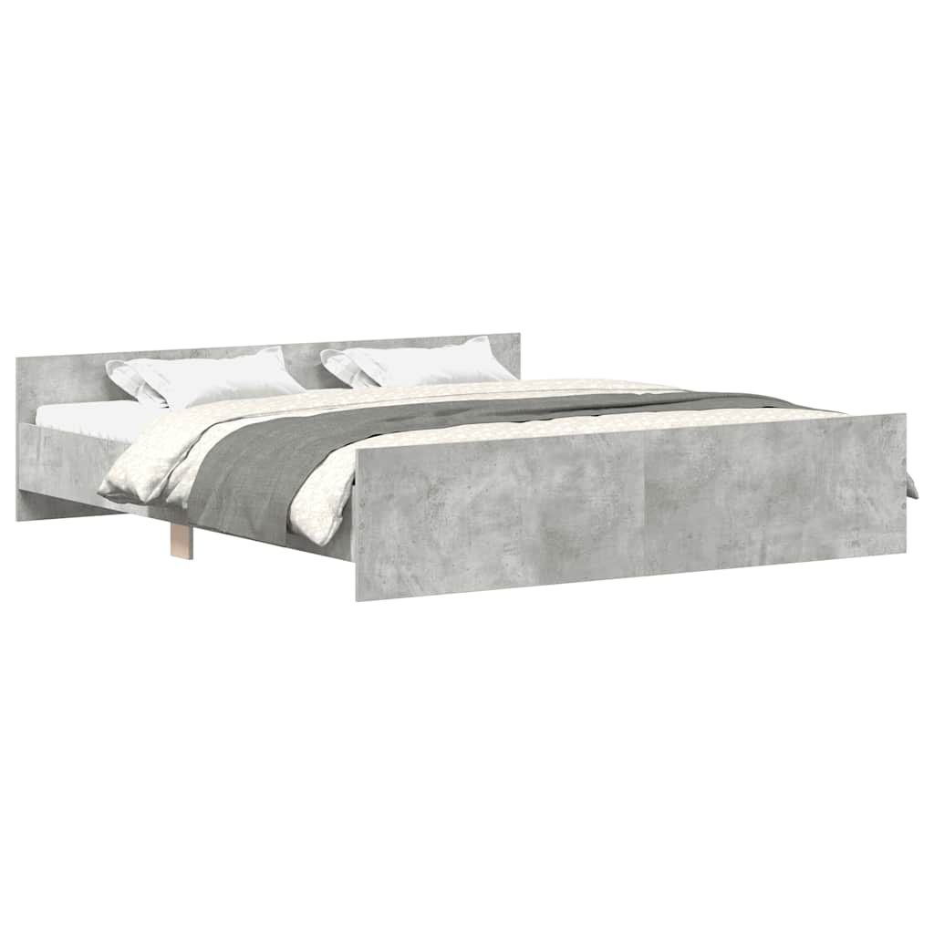 Giroletto con Testiera e Pediera Grigio Cemento 180x200 cm