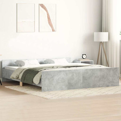 Giroletto con Testiera e Pediera Grigio Cemento 180x200 cm