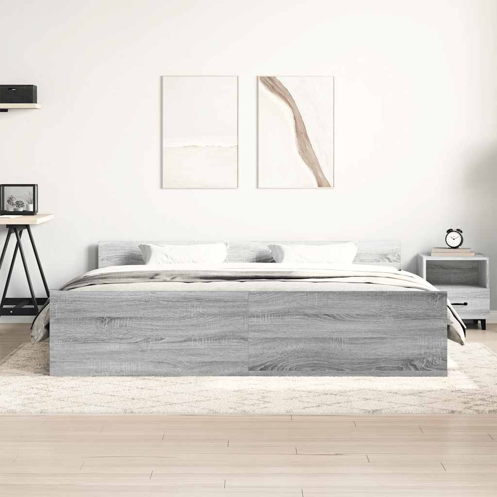 Giroletto con Testiera e Pediera Grigio Sonoma 180x200 cm | homemem39