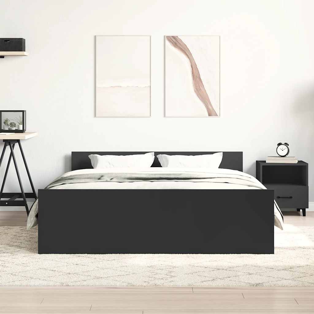 Giroletto con Testiera e Pediera Nero 120x190 cm | homemem39