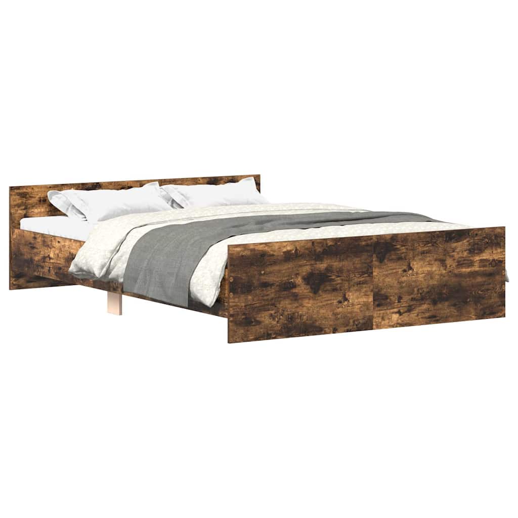 Giroletto con Testiera e Pediera Rovere Fumo 120x190 cm | homemem39