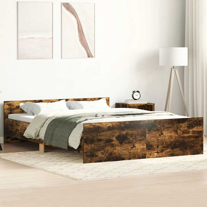 Giroletto con Testiera e Pediera Rovere Fumo 120x190 cm | homemem39