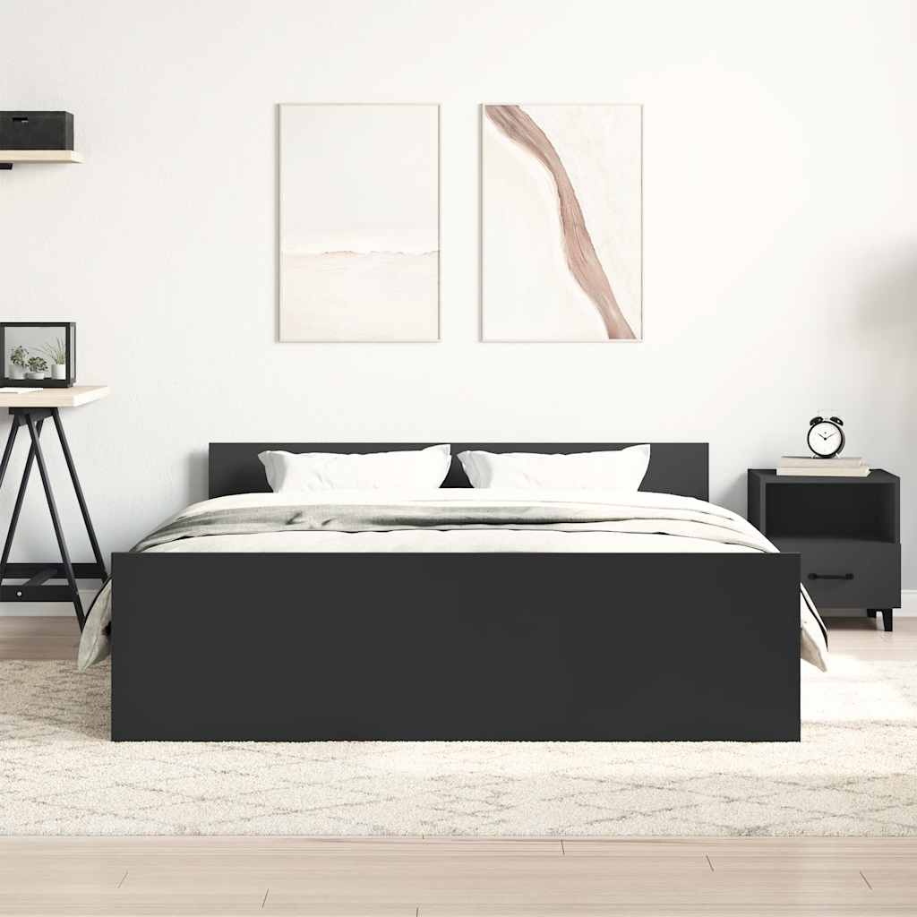 Giroletto con Testiera e Pediera Nero 140x190 cm | homemem39