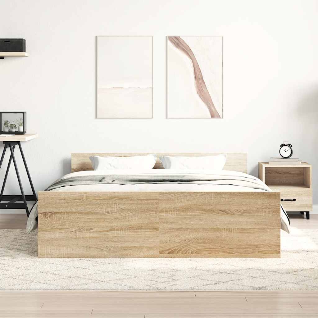 Giroletto con Testiera e Pediera Rovere Sonoma 140x190 cm | homemem39