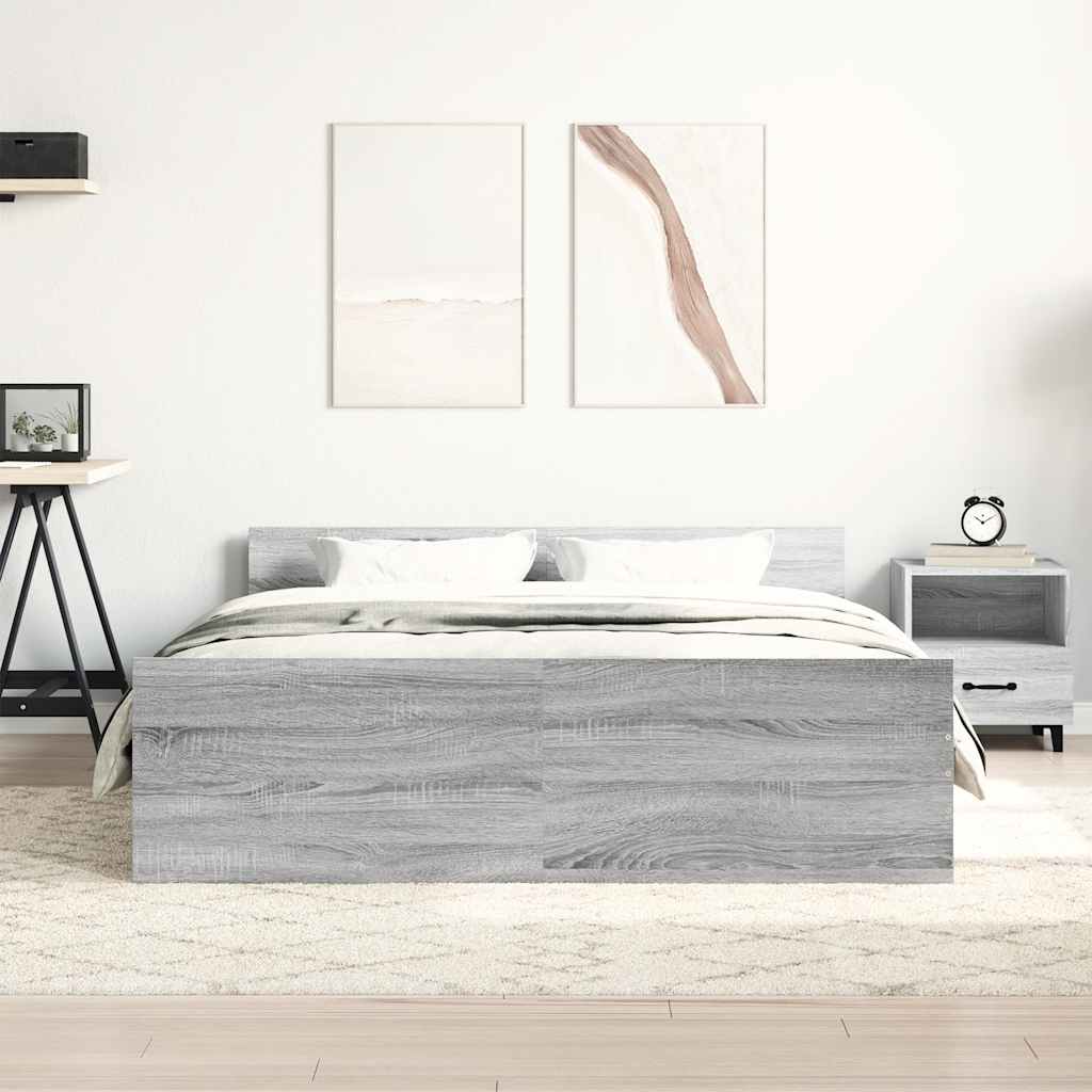 Giroletto con Testiera e Pediera Grigio Sonoma 140x190 cm | homemem39