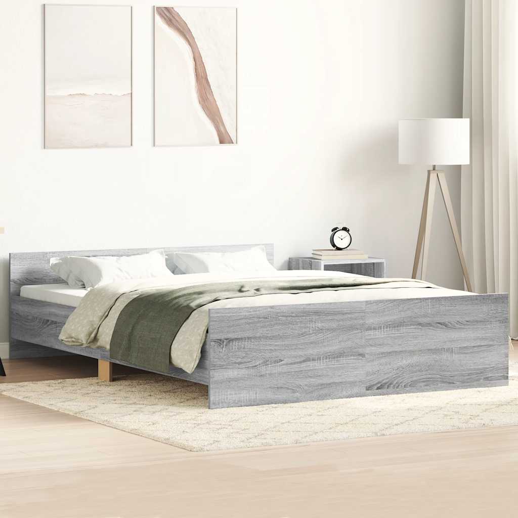 Giroletto con Testiera e Pediera Grigio Sonoma 140x190 cm | homemem39