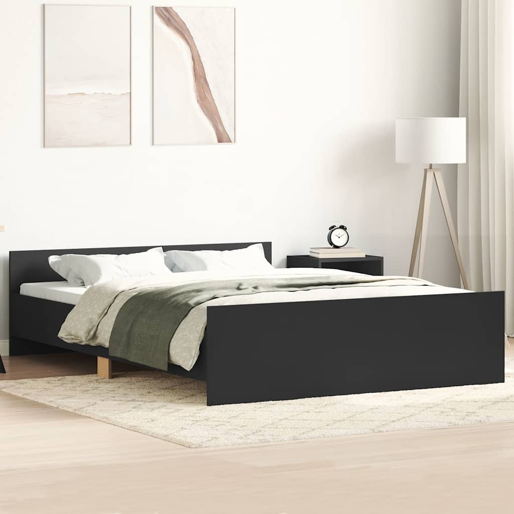 Giroletto con Testiera e Pediera Nero 135x190 cm | homemem39