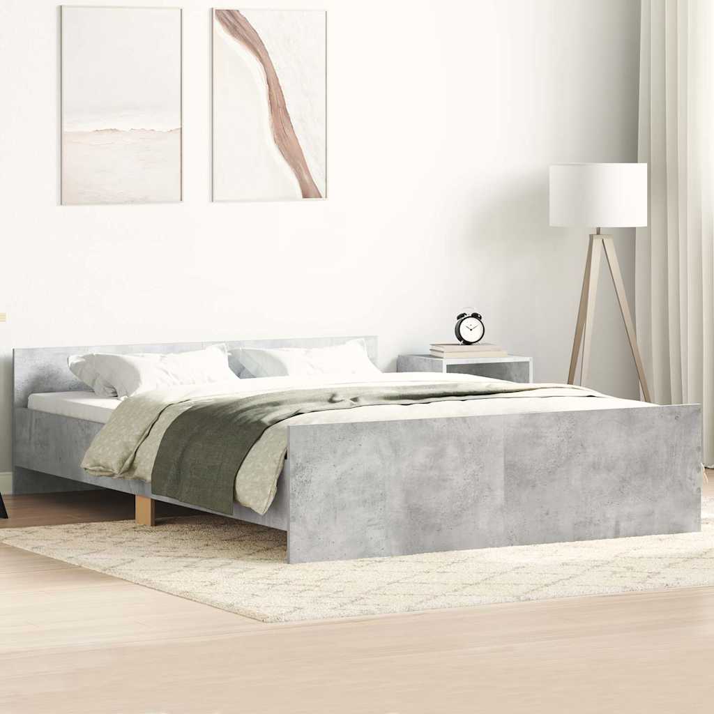 Giroletto con Testiera e Pediera Grigio Cemento 135x190 cm - homemem39
