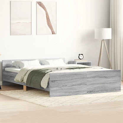 Giroletto con Testiera e Pediera Grigio Sonoma 135x190 cm - homemem39