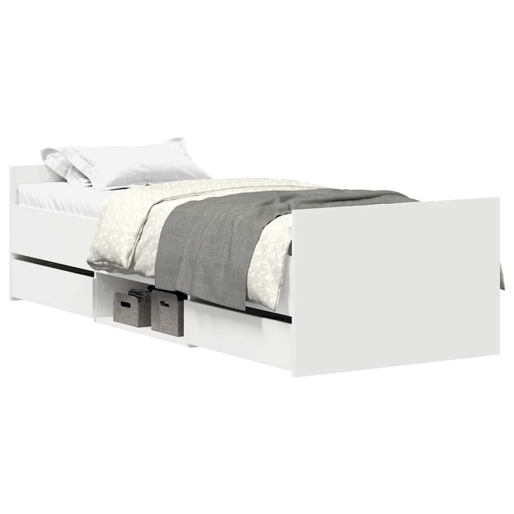 Giroletto con Testiera e Pediera Bianco 100x200 cm | homemem39